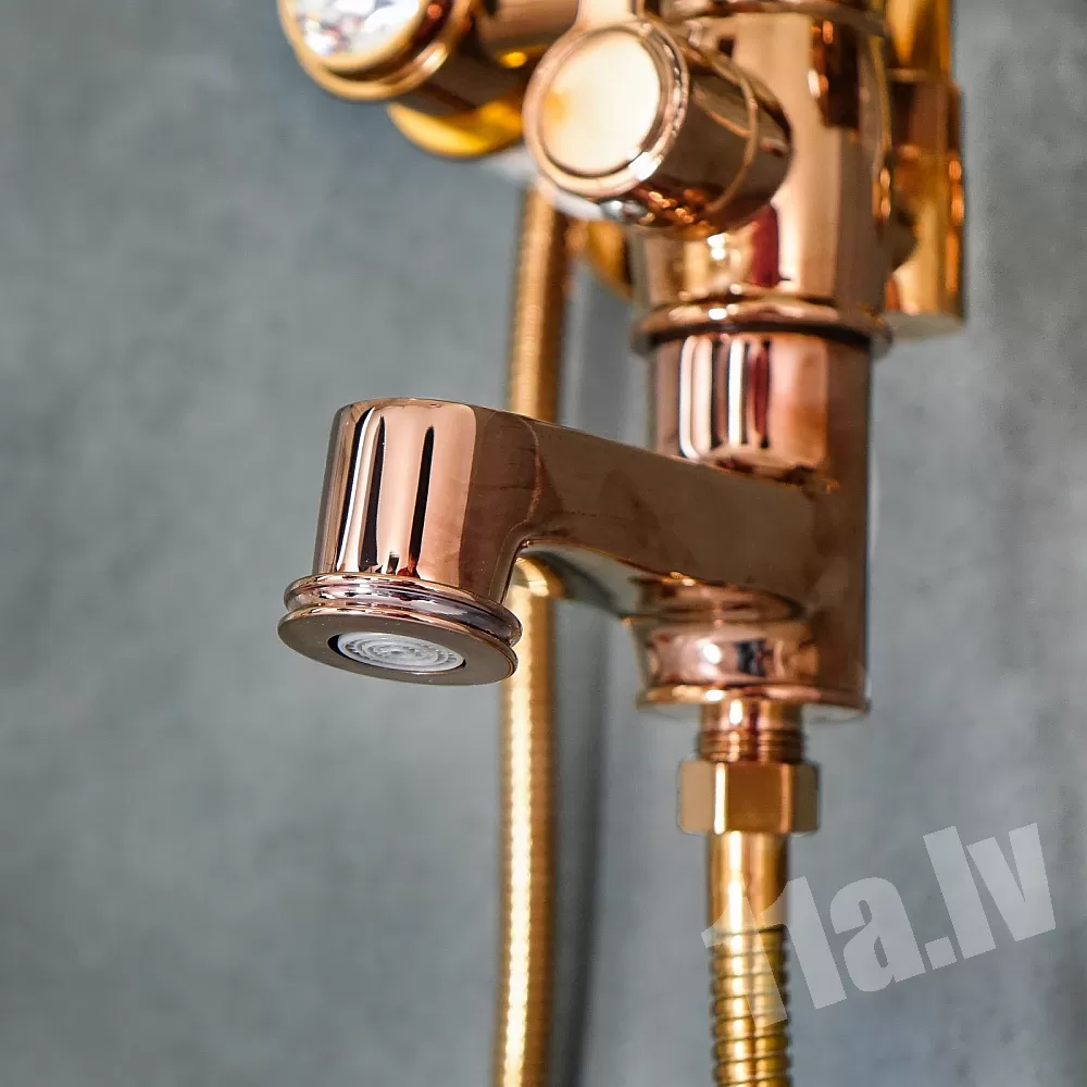 Retro style shower system, brass, antique bronze color, ceramic..