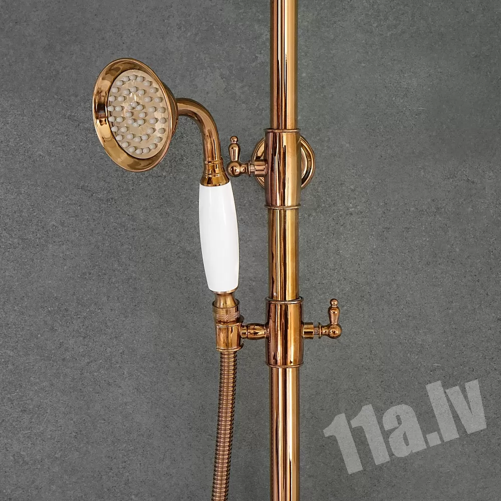 Retro style shower system, brass, antique bronze color, ceramic..